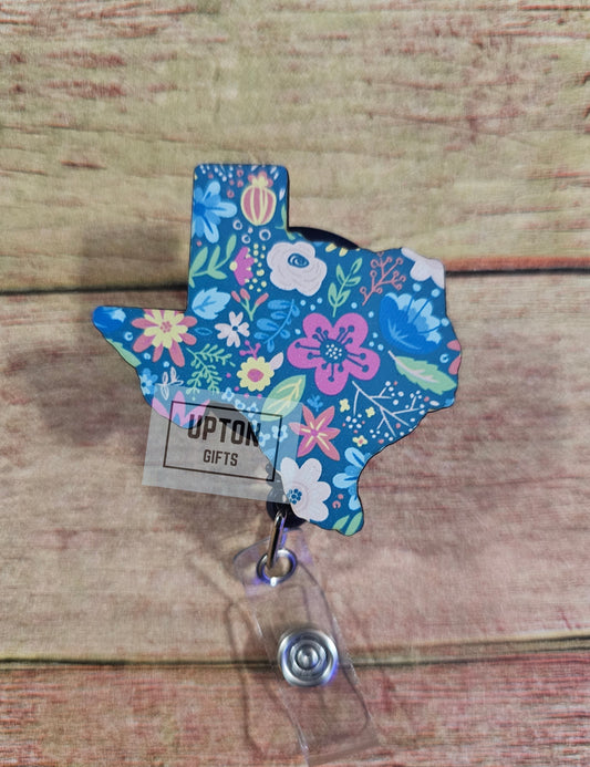 Floral Texas Badge